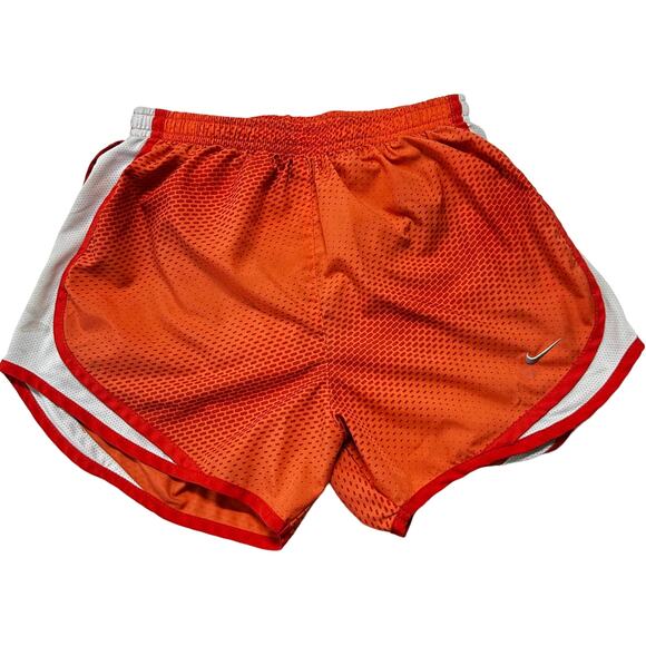 Nike Women Running Shorts Size S Orange Lined Athleisure Activewear Dri Fit - Picture 1 of 11